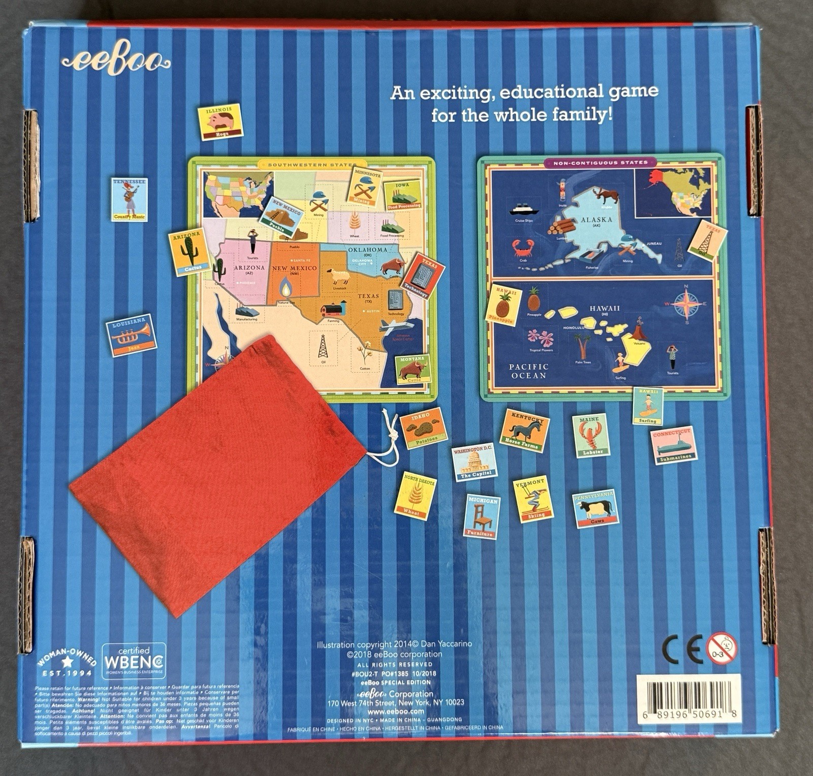 United States Geography Bingo Board Game Age 5+