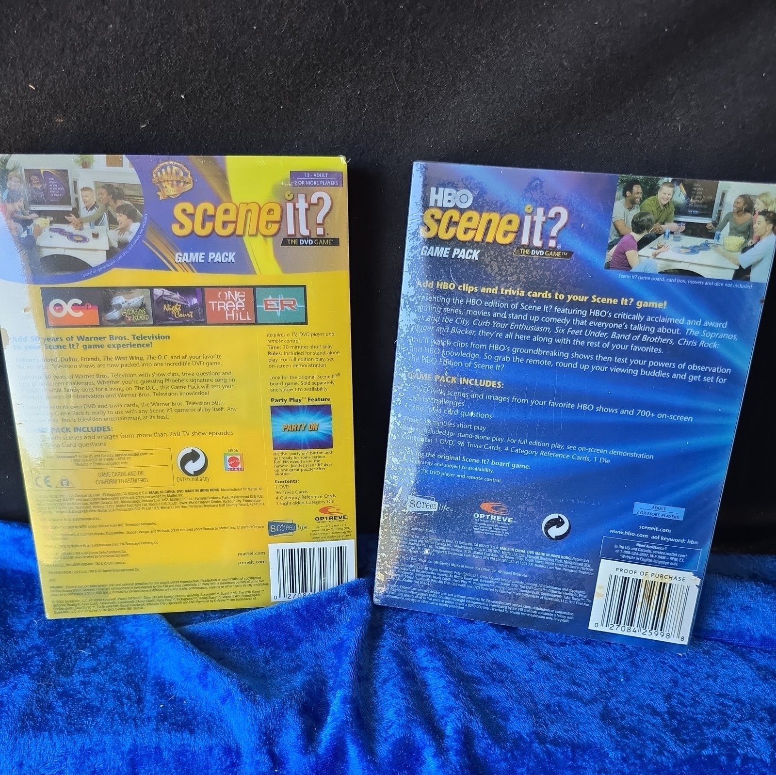 Scene It Warner Brothers Game Pack WB Clips Any Scene It HBO Sapronos Lot of 2