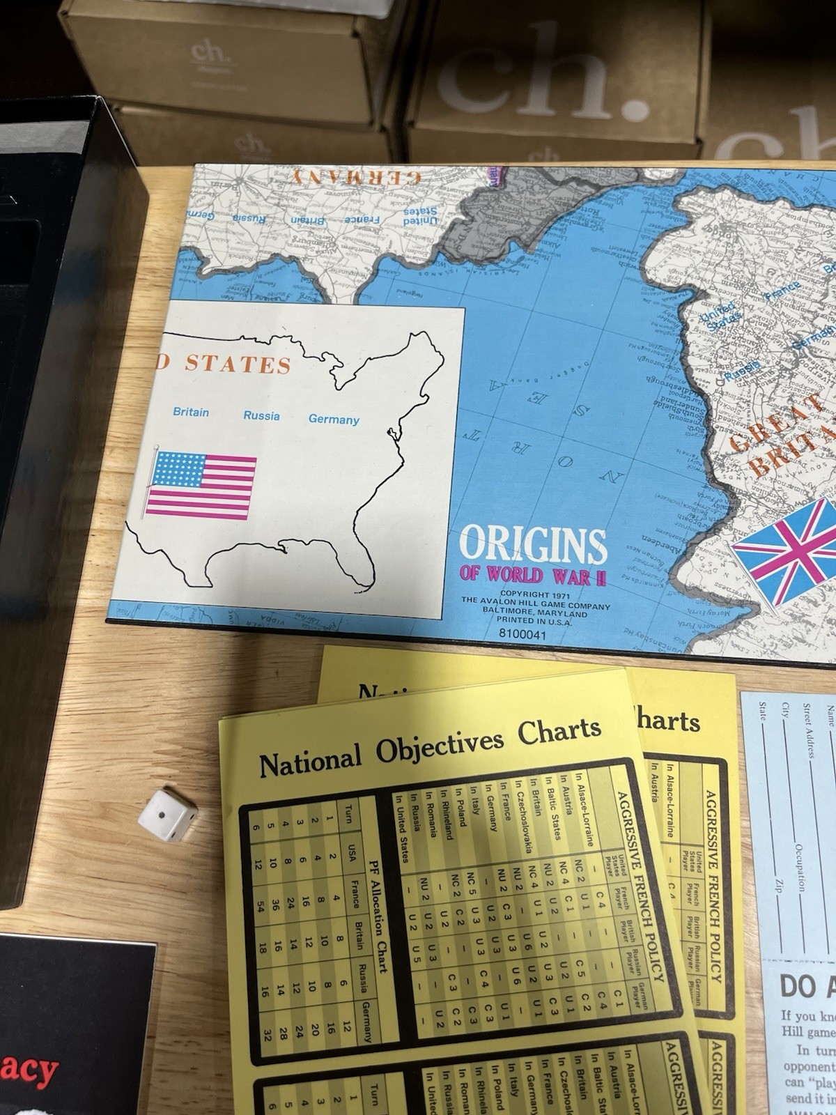 Origins Of World War II 2 Board Game. Unpunched/complete. Avalon Hill Board Game