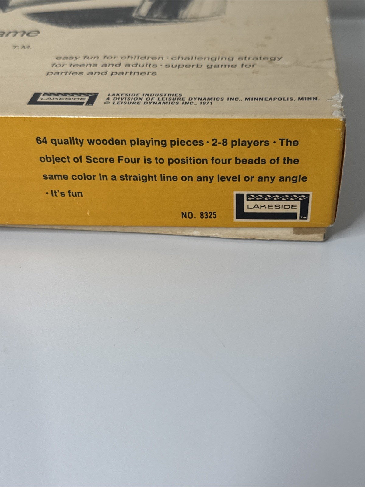 VTG Score Four Family 3 Dimensional Board Game 1971 USA 2-8 Players Complete!
