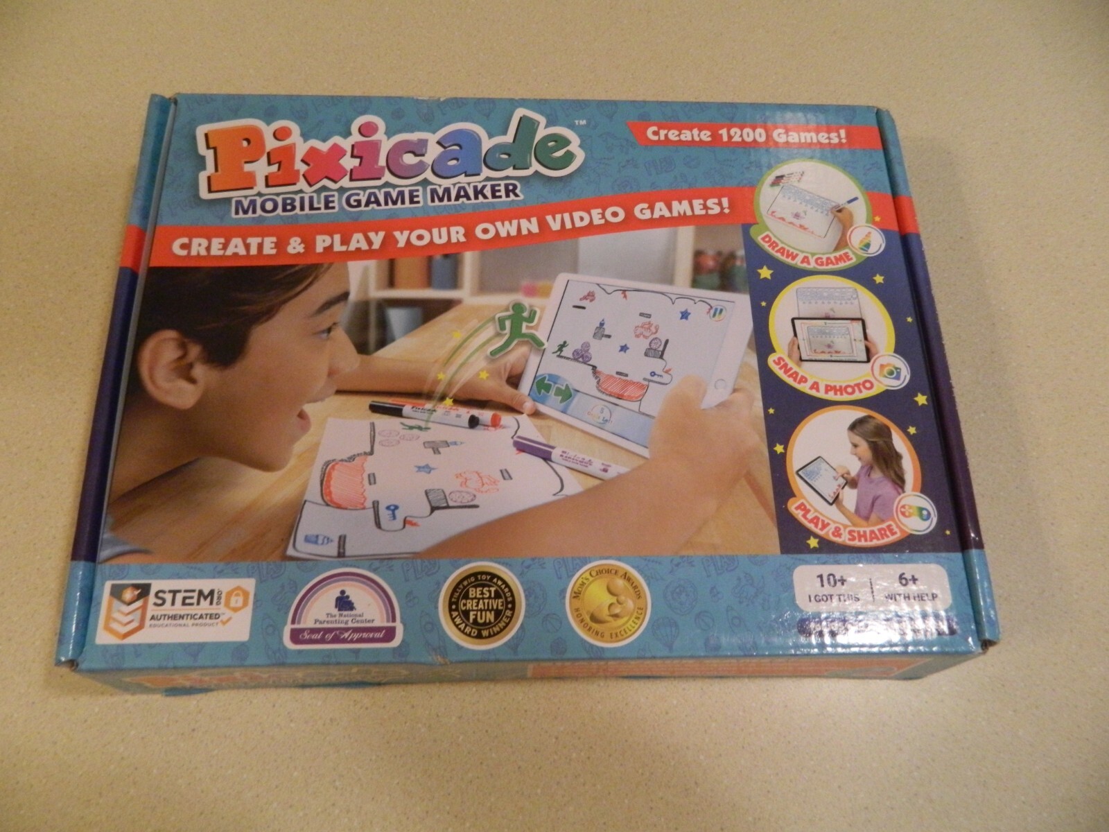 Lot of 3 Kids Board Games – Topple, Floor is Lava, Pixicade Mobile Game Maker