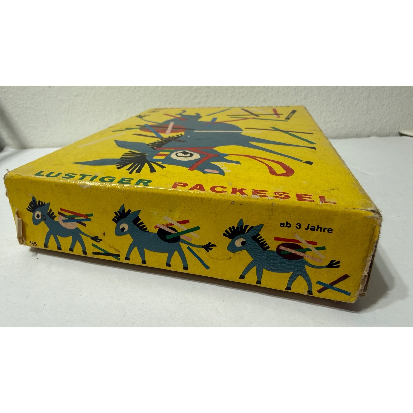 Vintage Lustiger Packesel Spiele Schmidt Wooden Donkey Stacking Game W. Germany