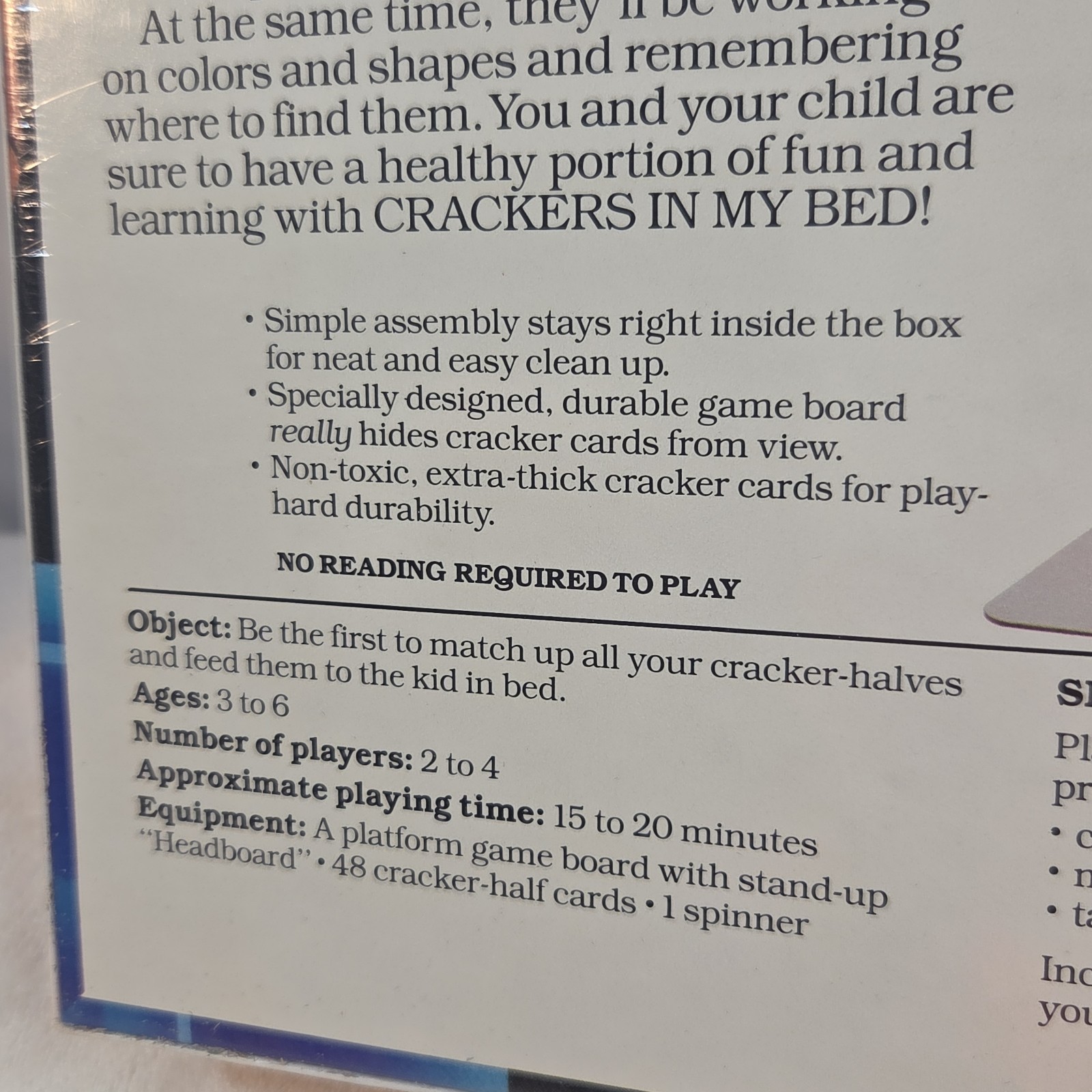 Crackers In My Bed Board Game Parker Brothers Vintage #0487 Sealed, NEW Ages 3-6