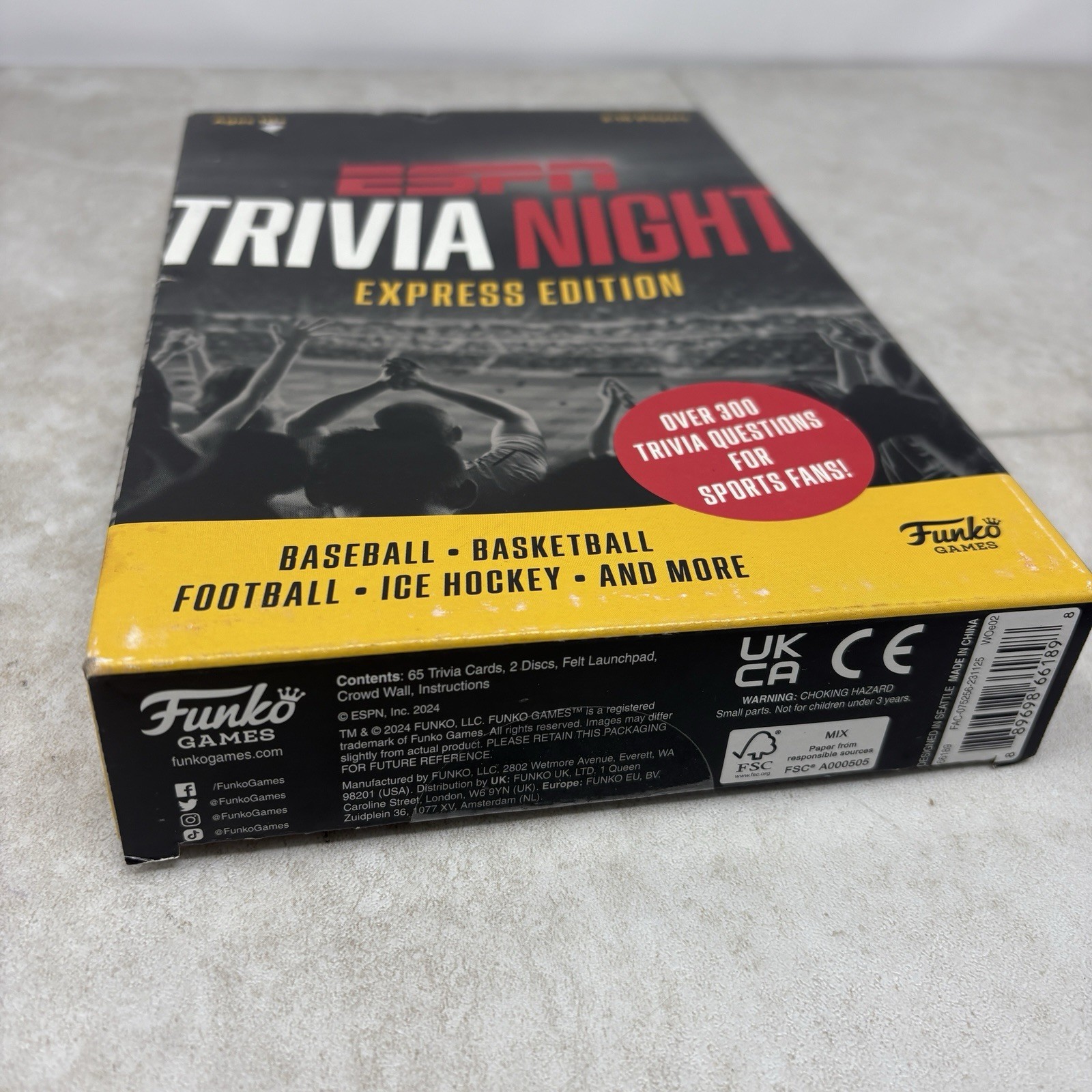 Funko Games ESPN Trivia Night Express Edition Trivia Game For 2-10 Players- NEW