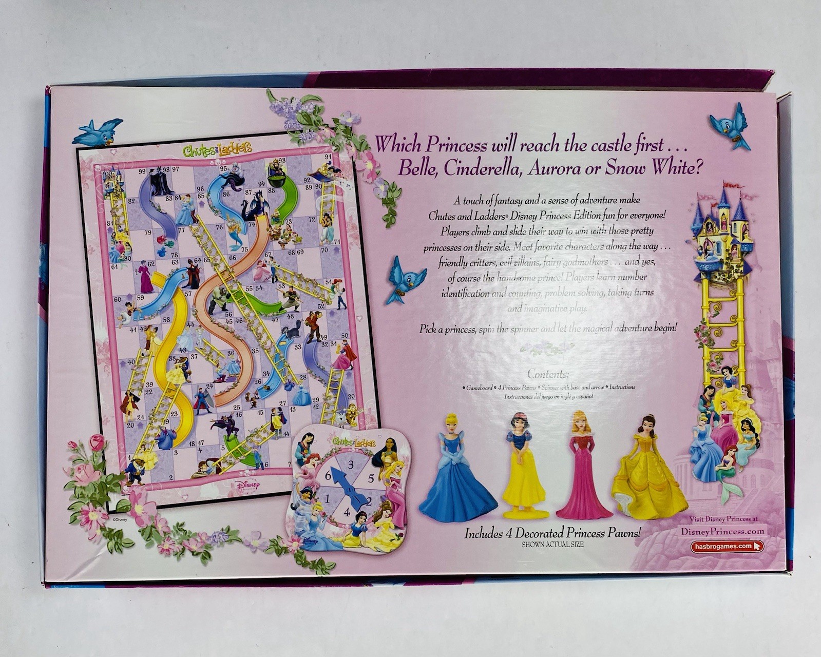 Complete! Disney Princess Chutes and Ladders Damaged Board 2009 Game