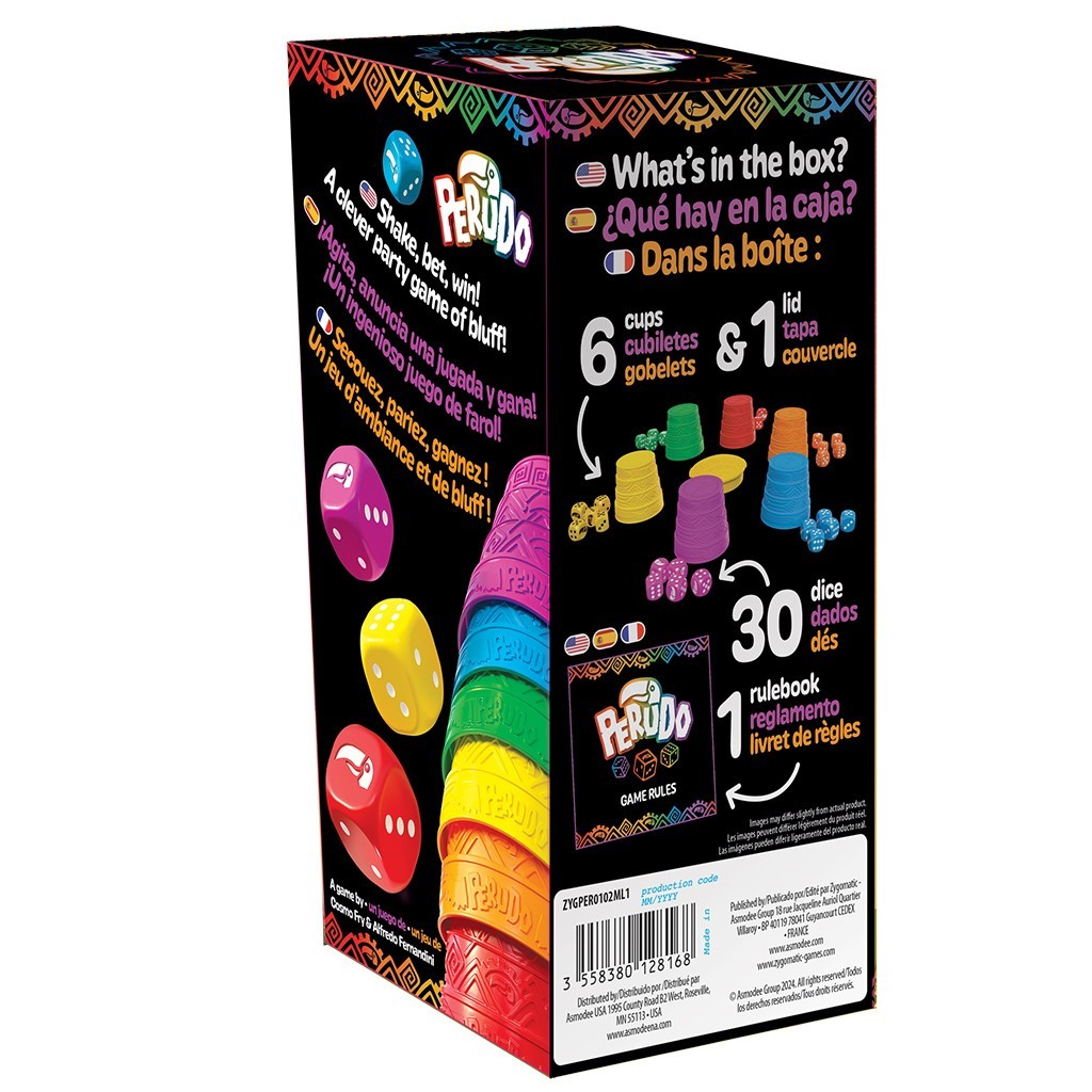 Perudo Liar’s Dice Game Zygomatic ZYGPER0102ML1 Family Party Pack Multi Lingual