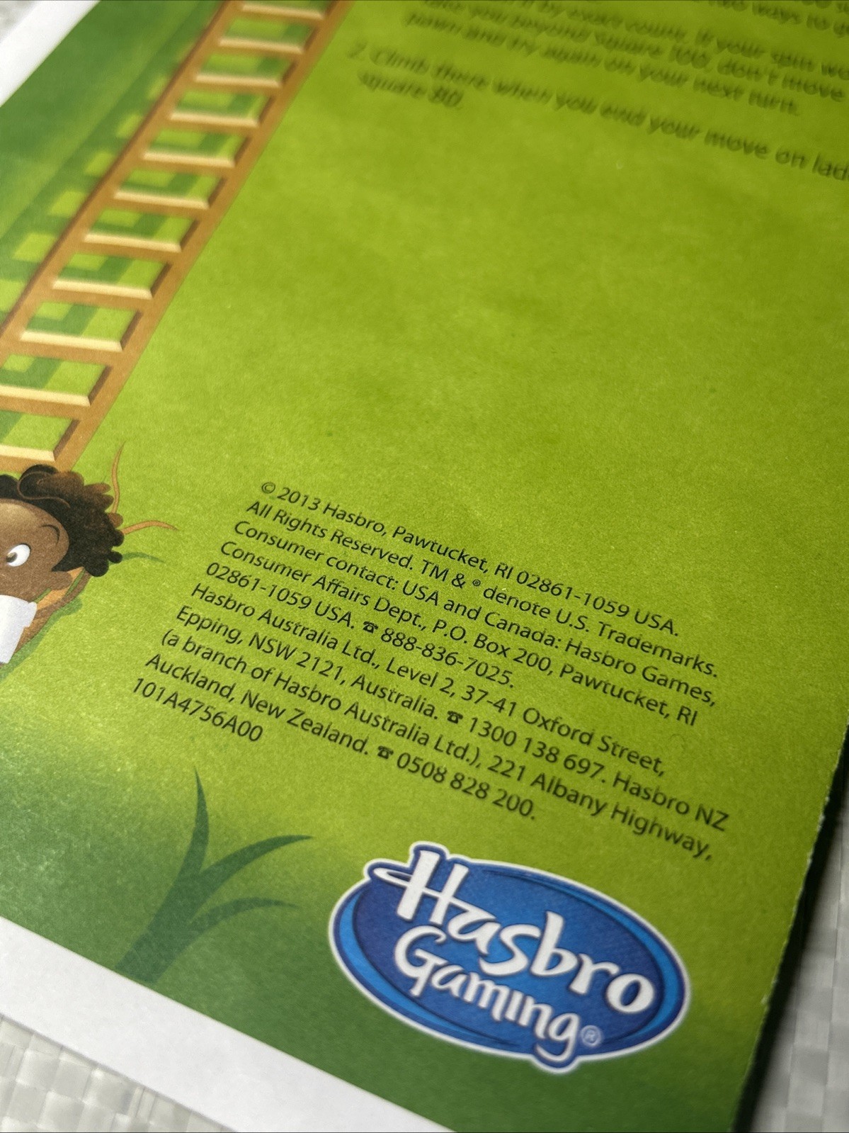 Chutes & Ladders Instruction Manual 2013 Hasbro Replacement