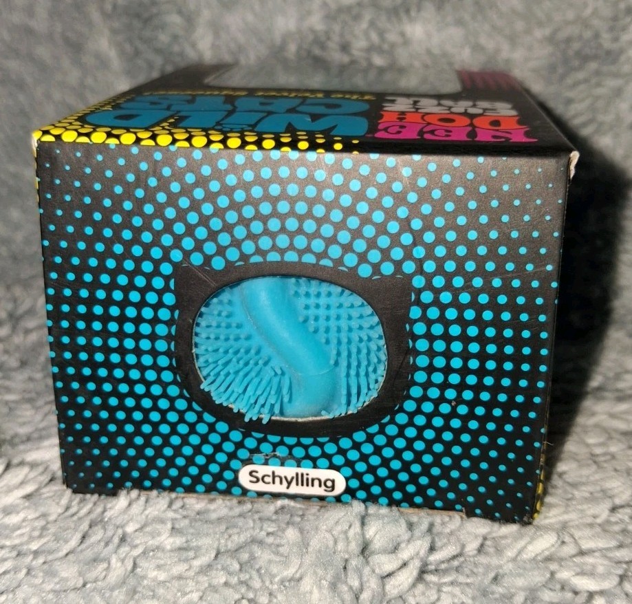 NeeDoh Wild Cats Fuzz Ball BLUE Nee Doh Squishy NEW Authentic Schylling Sealed