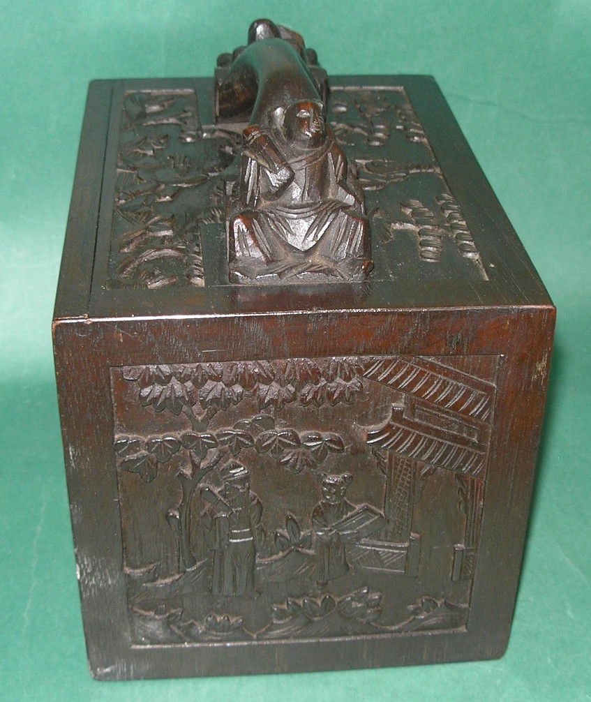 Rare 1920s Bone Bamboo Mahjong Set with Teak Case
