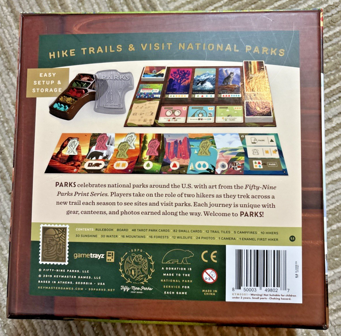 KeyMaster Games Fifty-Nine National Parks Board Game Henry Audubon COMPLETE