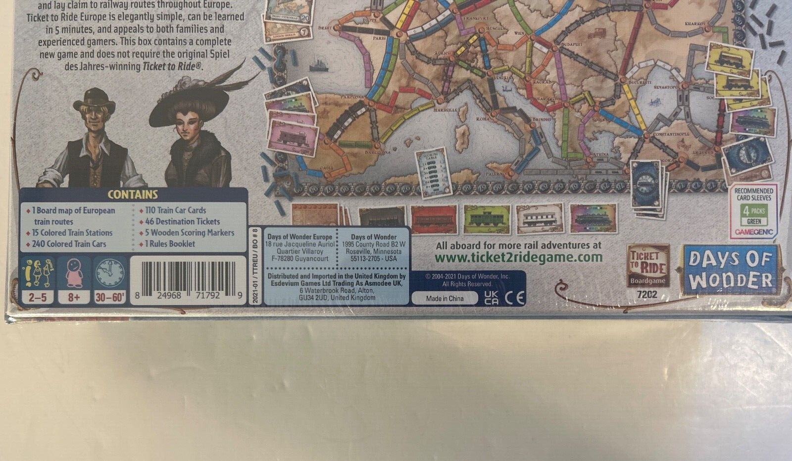 Days of Wonder Ticket to Ride Europe Board Game Still Sealed