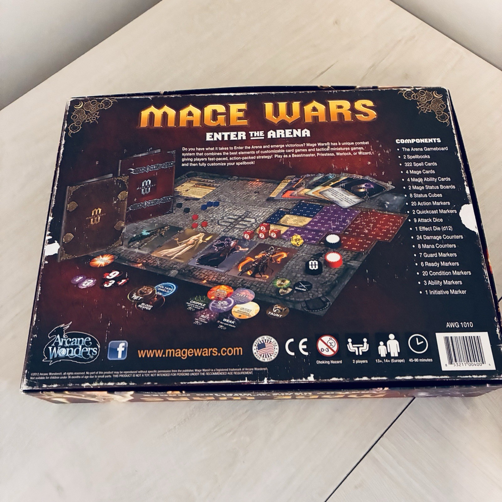 Mage Wars Dueling Mages Strategy Game Core Set Complete + Extras Arcane Wonders