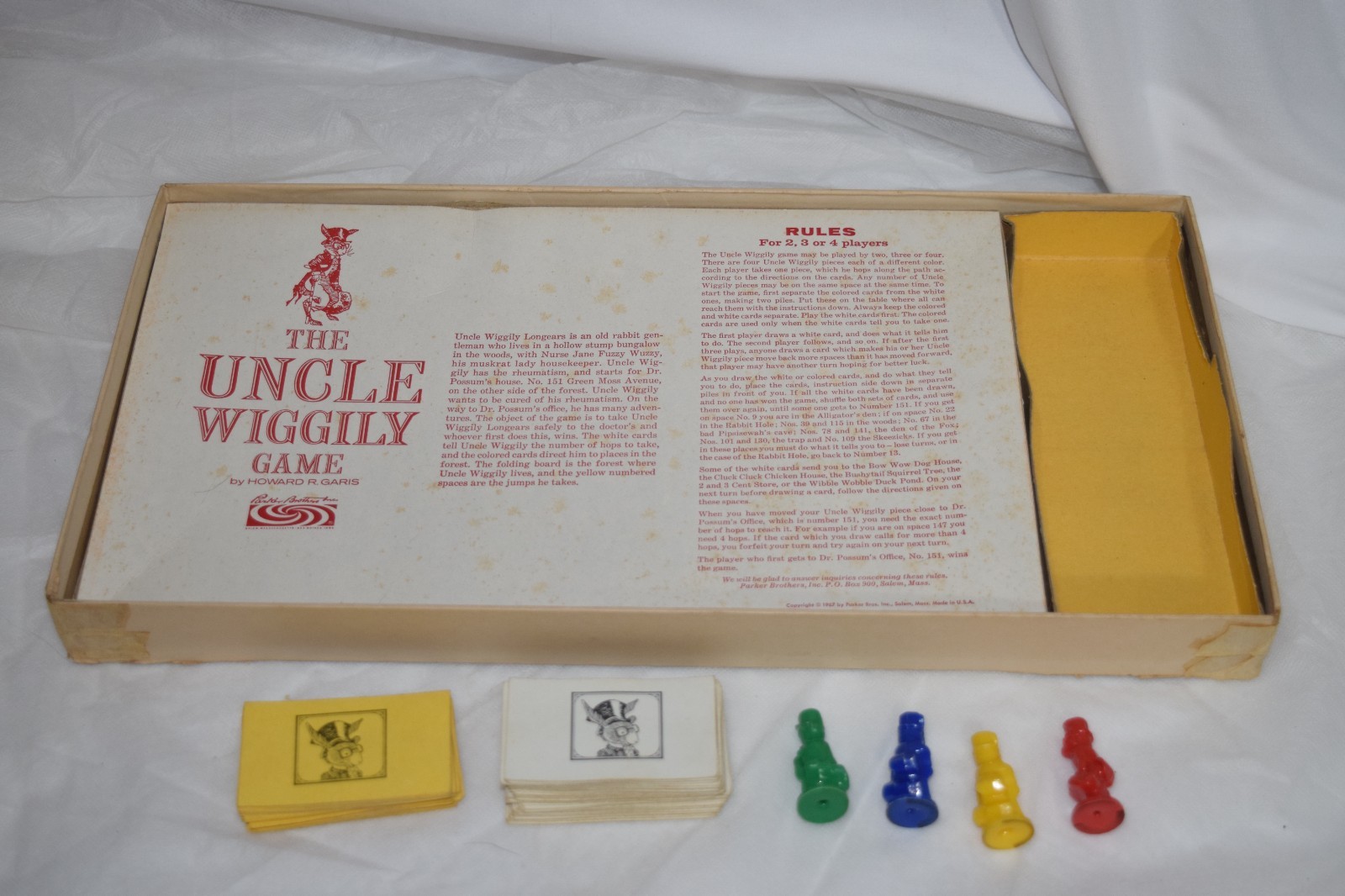 Vintage 1967 Uncle Wiggily Board Game Parker Brothers 100% Complete GUC