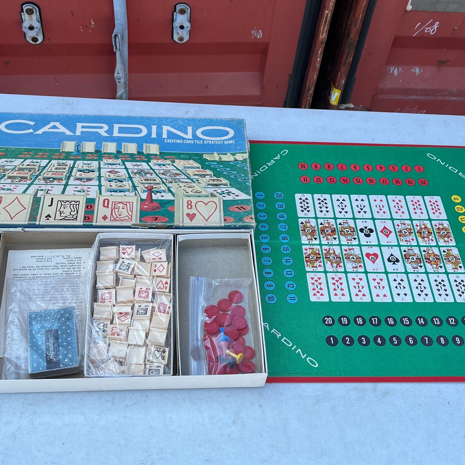 Vintage 1970 Milton Bradley CARDINO Exciting Card Tile Strategy Game COMPLETE