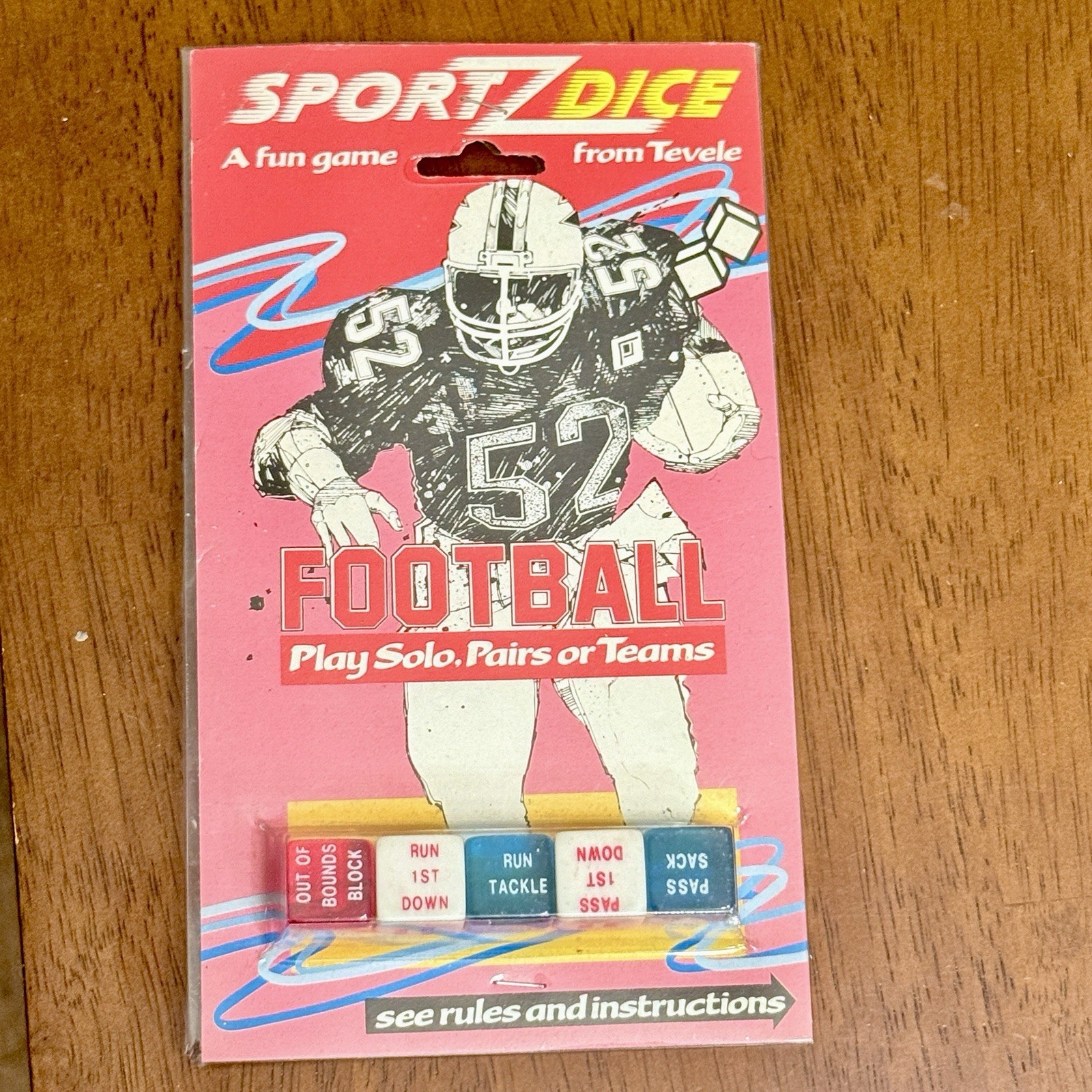 Vintage 1986 Football Dice Game Sealed SportZDice Tevele NOS Sports Travel Game