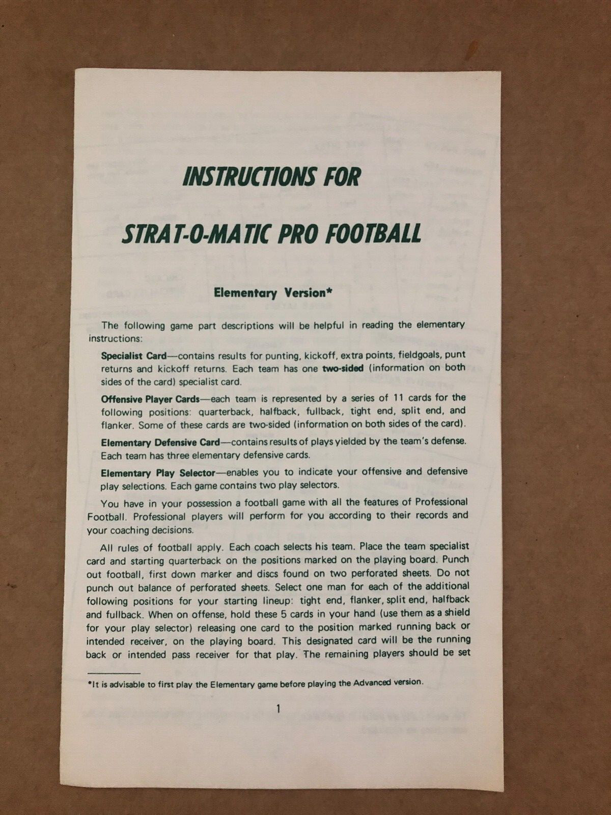 1968 STRAT-O-MATIC PRO FOOTBALL Board Game Box MIAMI DOLPHINS MINNESOTA VIKINGS