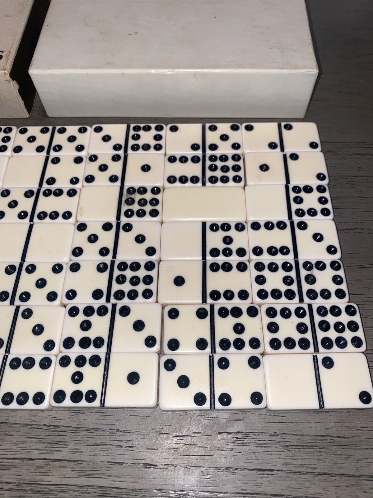 Vintage Puremco Standard Marblelike Dominos No Instructions Ivory 56 Tiles Read!