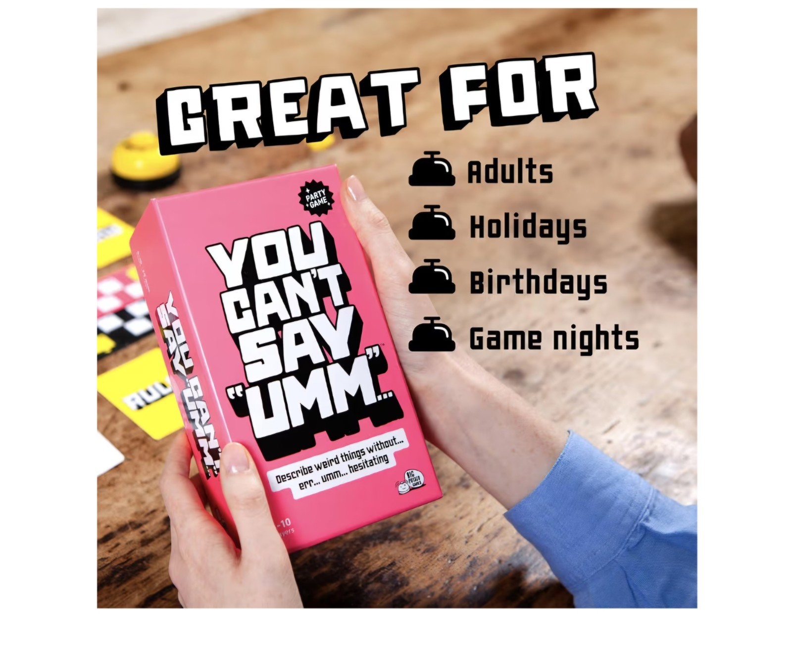 Big Potato Games You Can’t Say Umm Word Party Game 4-10 Players Bonus Cards 2024