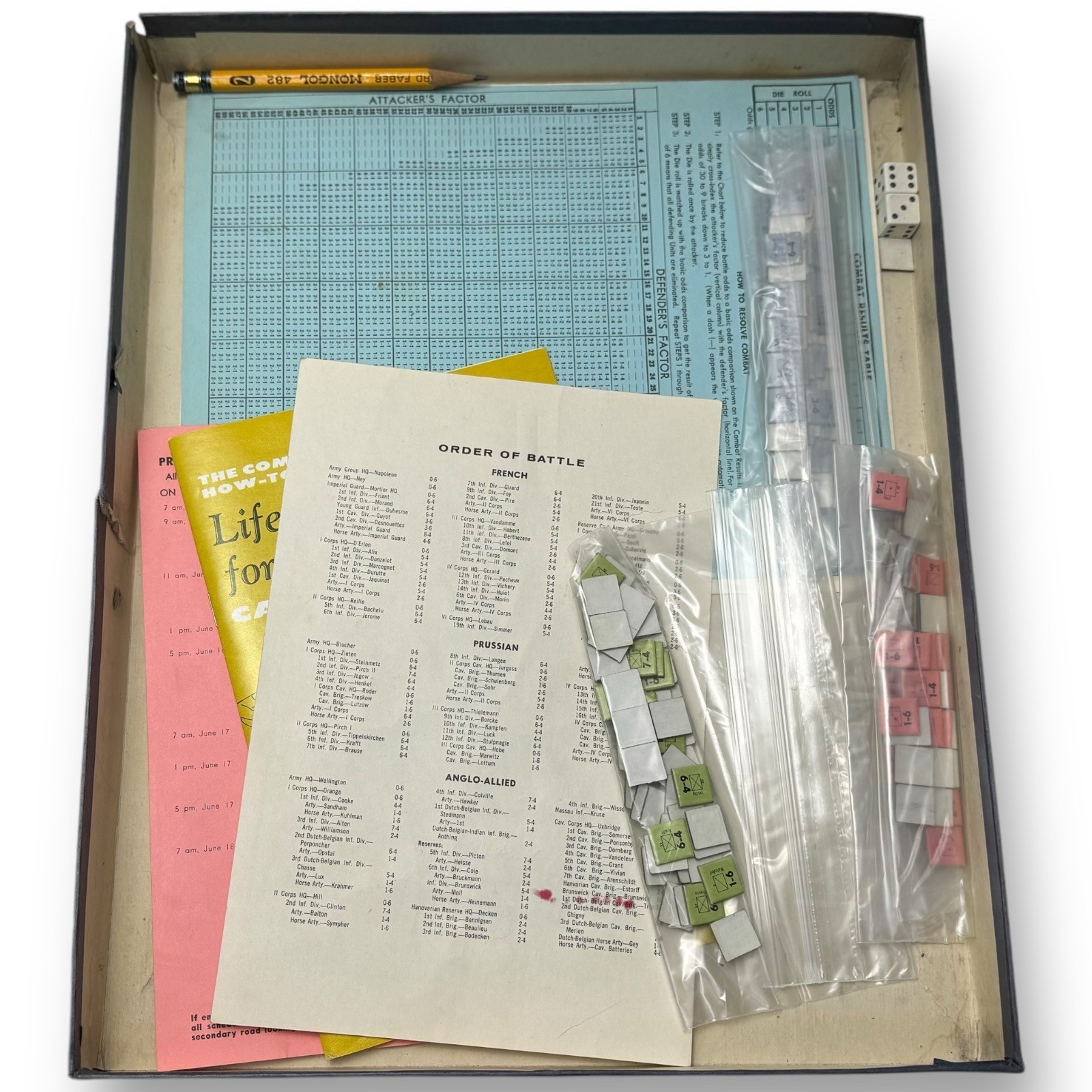 1960s Waterloo Napoleonic Campaign Game, Vintage Avalon Hill