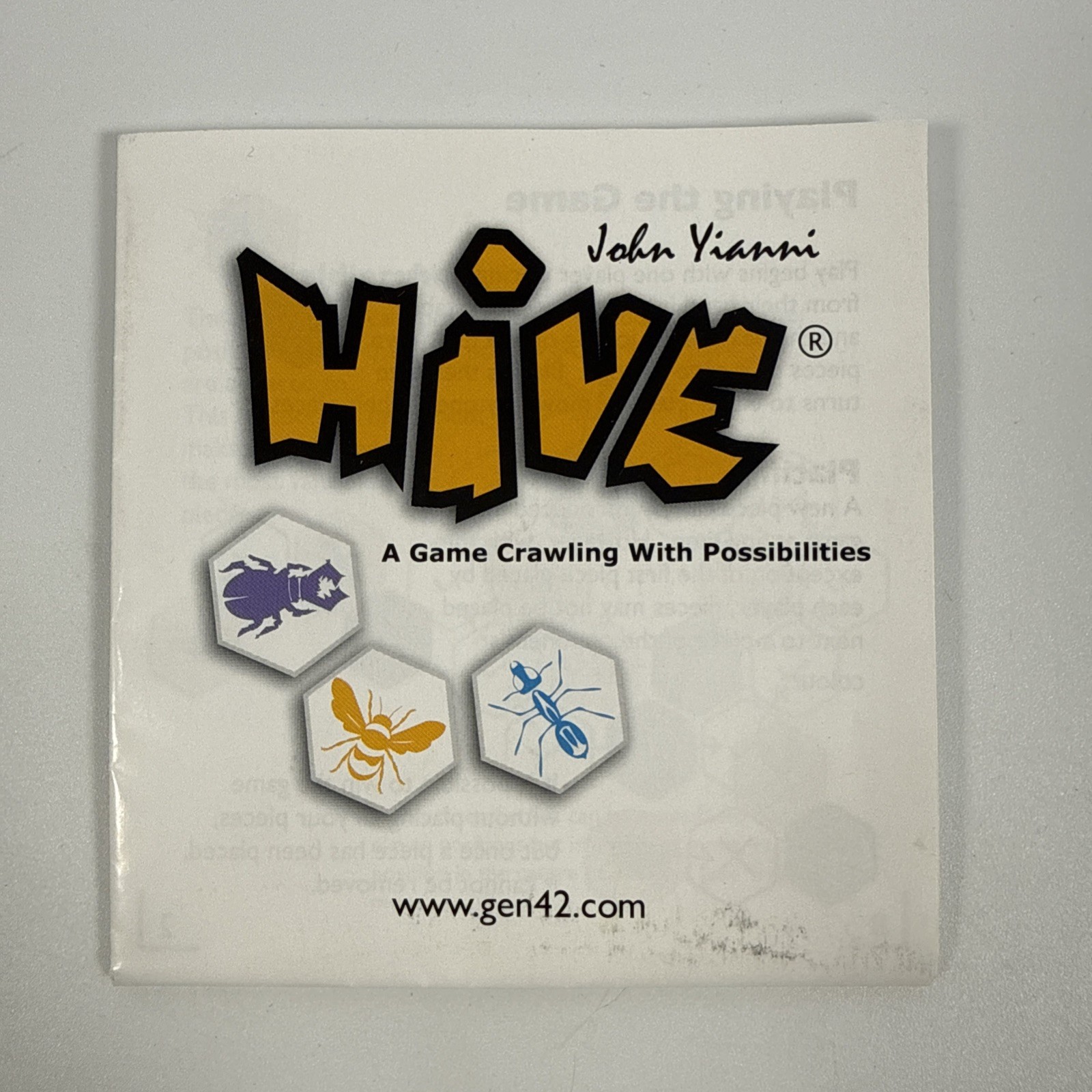 HIVE Tile Board Game COMPLETE John Yianni Smart Zone Gen 42 Award Winner!