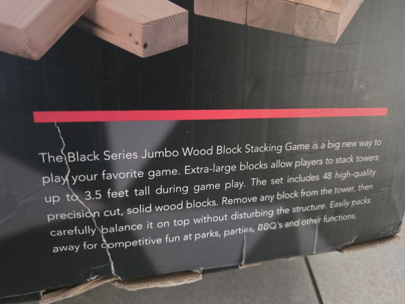 Jumbo Party Sized Block Stacking Game Up To 3.5 Ft (48 Pcs) Toppling Tower Game