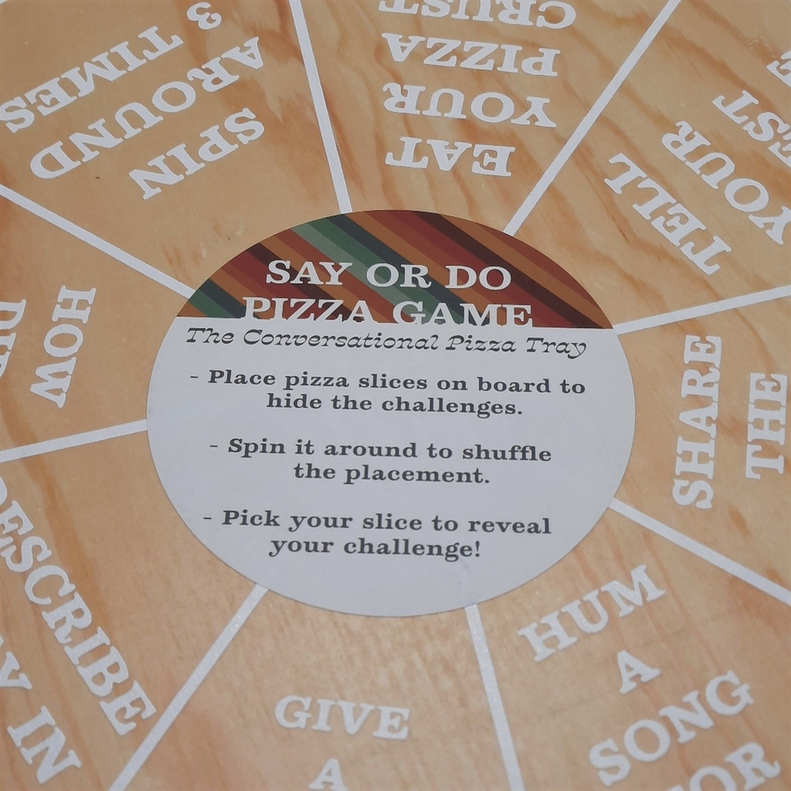 The Conversational Pizza Tray Say Or Do Pizza Game Wooden