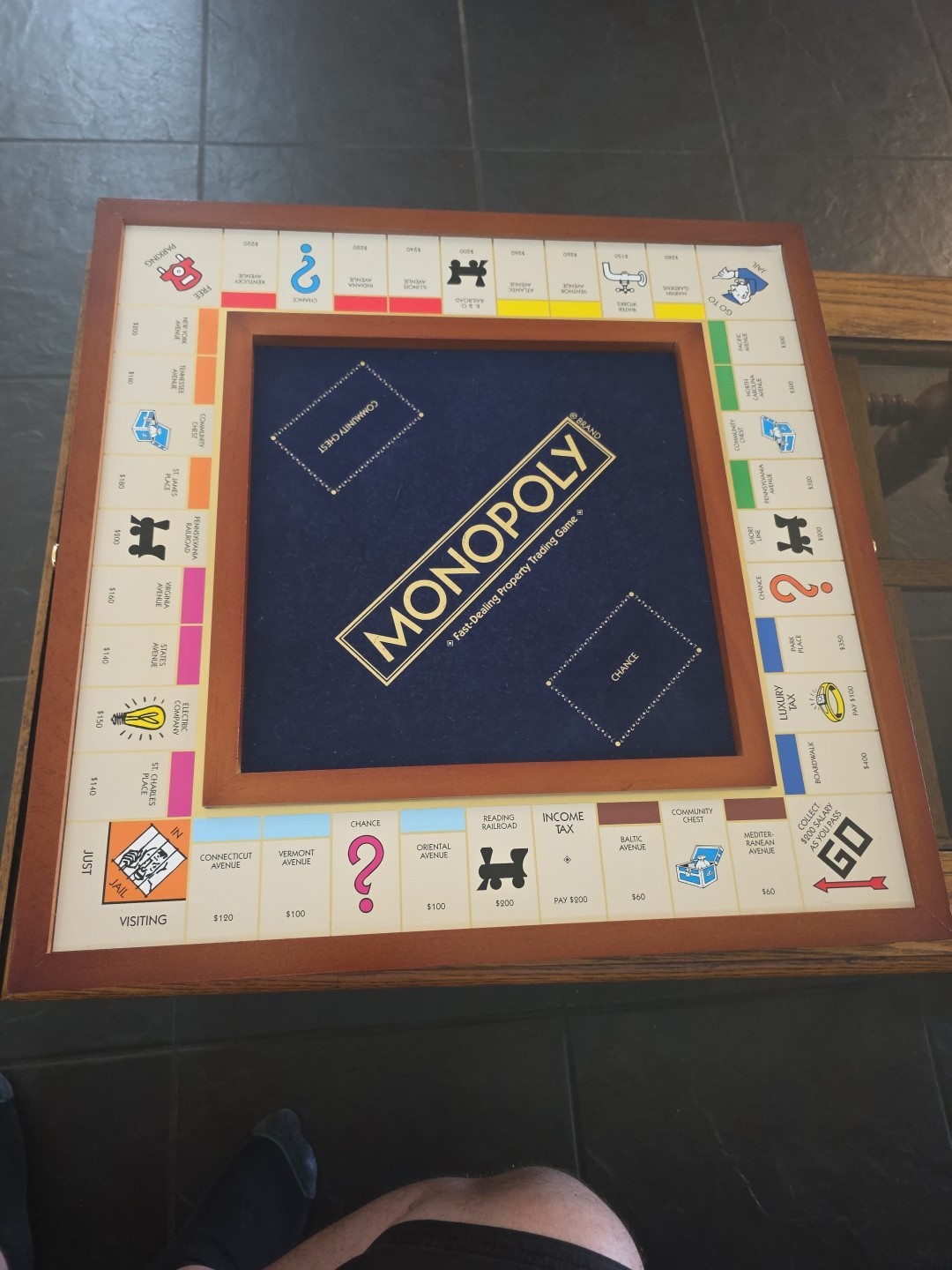 HUGE Monopoly Luxury Edition Blue Board Game Collectible Elegant Complete