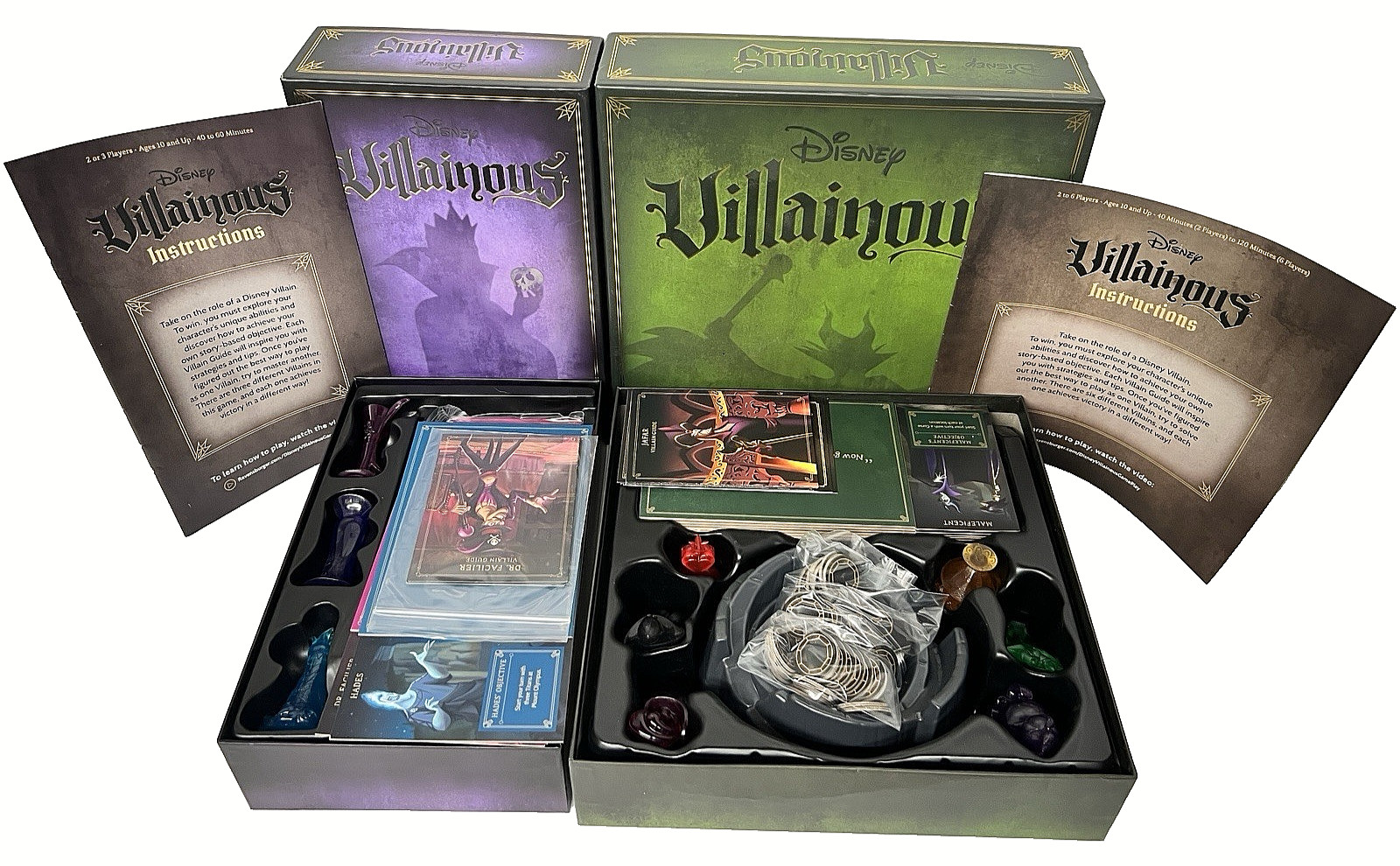 Disney Villainous The Worst Takes it All & Wicked to the Core LOT COMPLETE