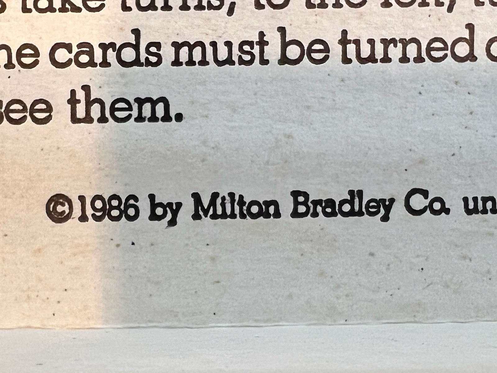 1986 Milton Bradley The Original Memory Game Vintage Read 71 Cards