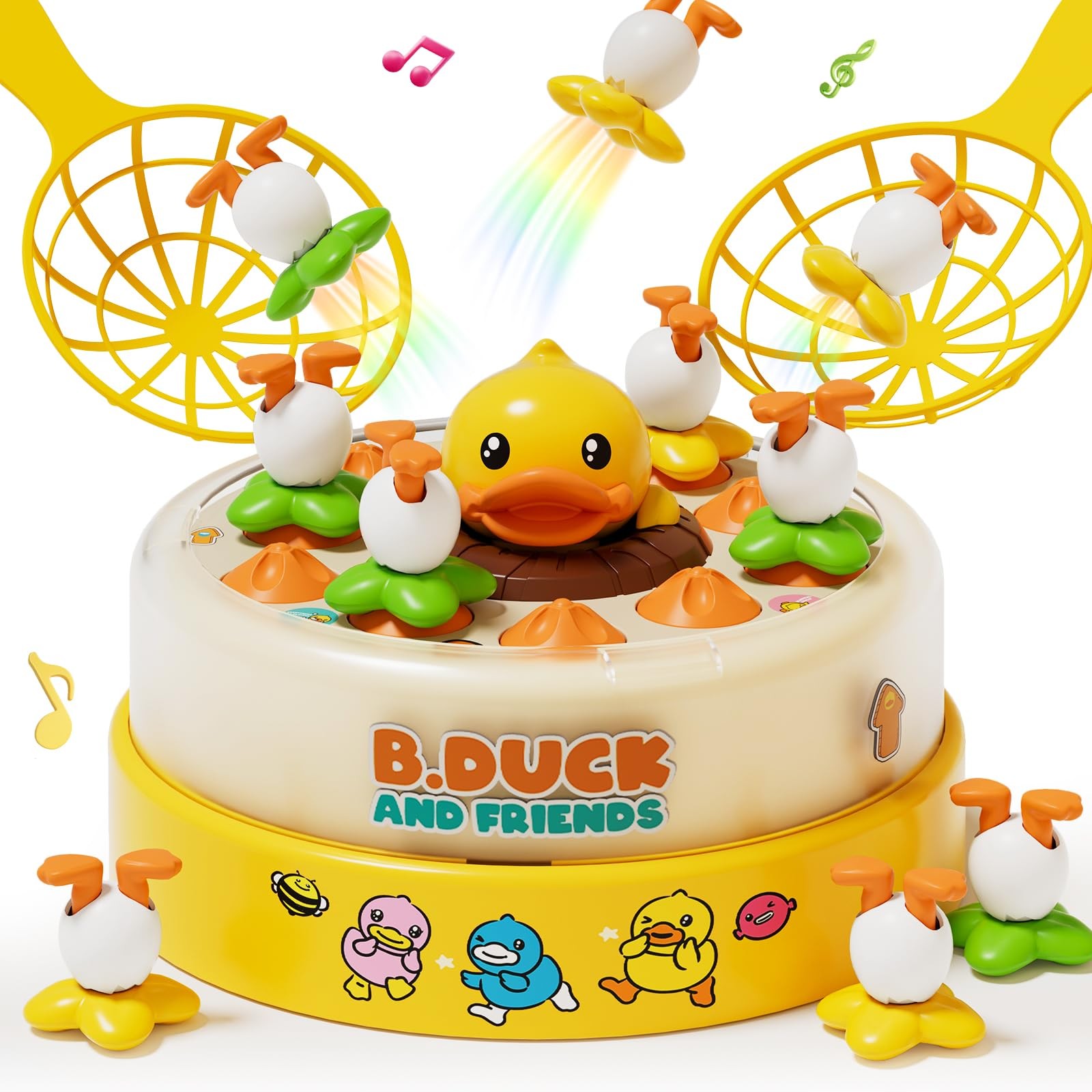 B.Duck Games, Bounce and Catch Board Game for Kids Age 4-6, Interactive & Mus…