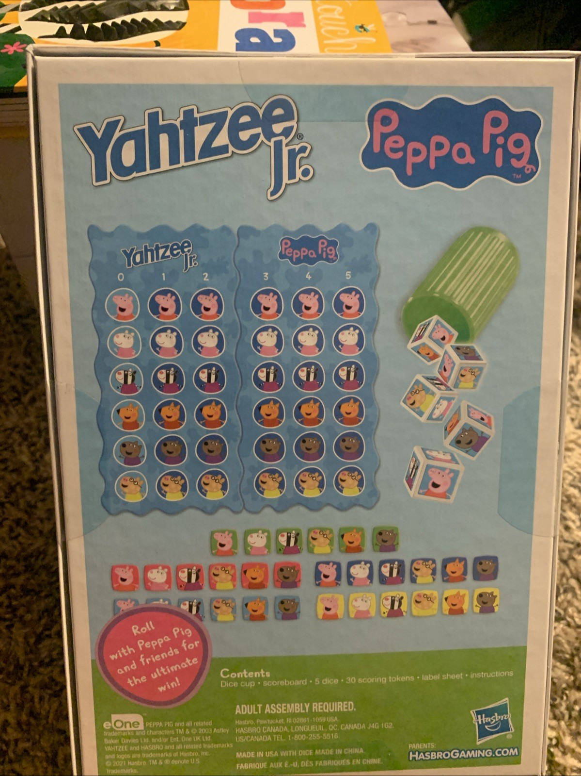 Peppa Pig Edition Yahtzee Jr. Board Game for Kids Ages 4 and Up, Sealed In Box