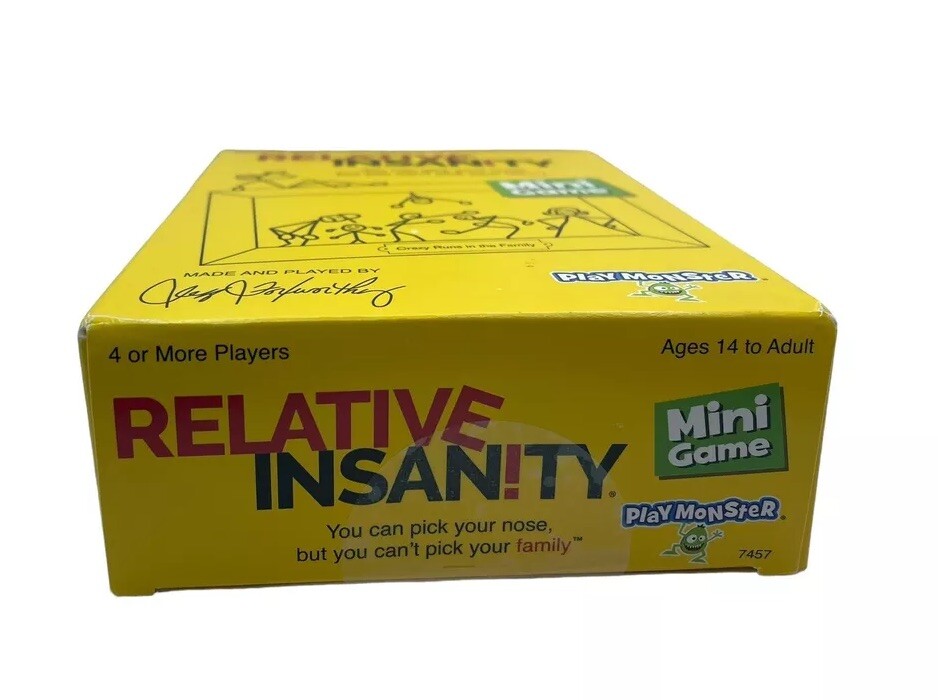 Relative Insanity Mini Game Ages 14 to Adult Requires 4+ Players – Travel Game