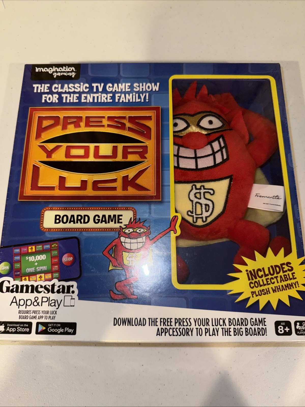 PRESS YOUR LUCK Classic TV Board Game w/ Collectible Plush Whammy NEW