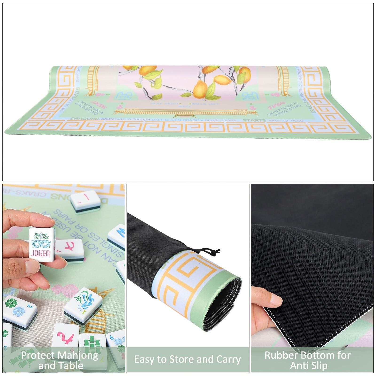 Printed American Learning Mahjong Mat (33âx33â), Anti-slip, Noise-reducing,