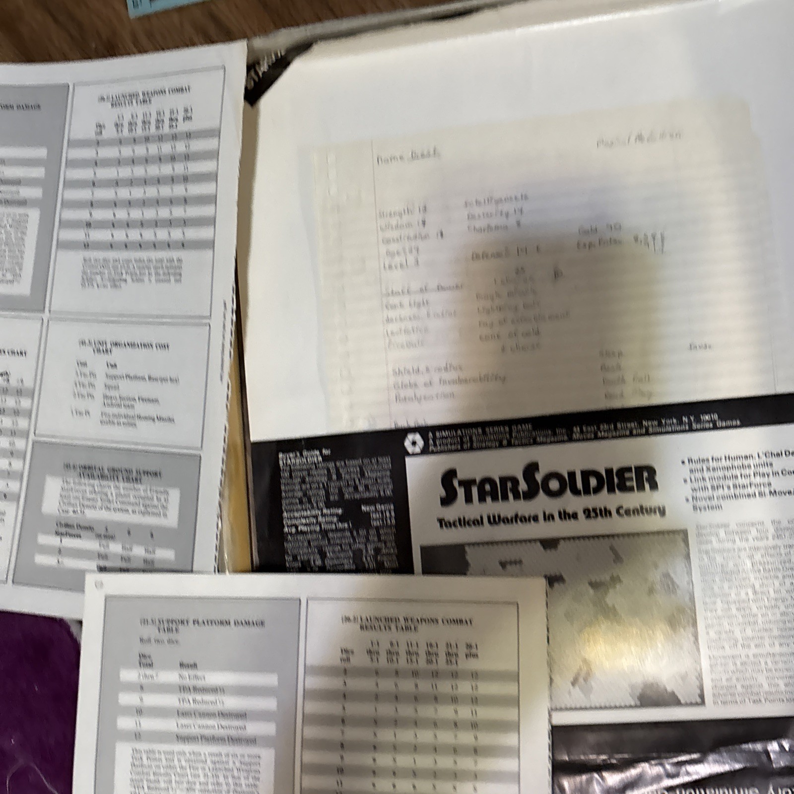 SPI Star Soldier Tactical Warfare 25th Cent (1977) Wargame w/ Map many UNPUNCHED