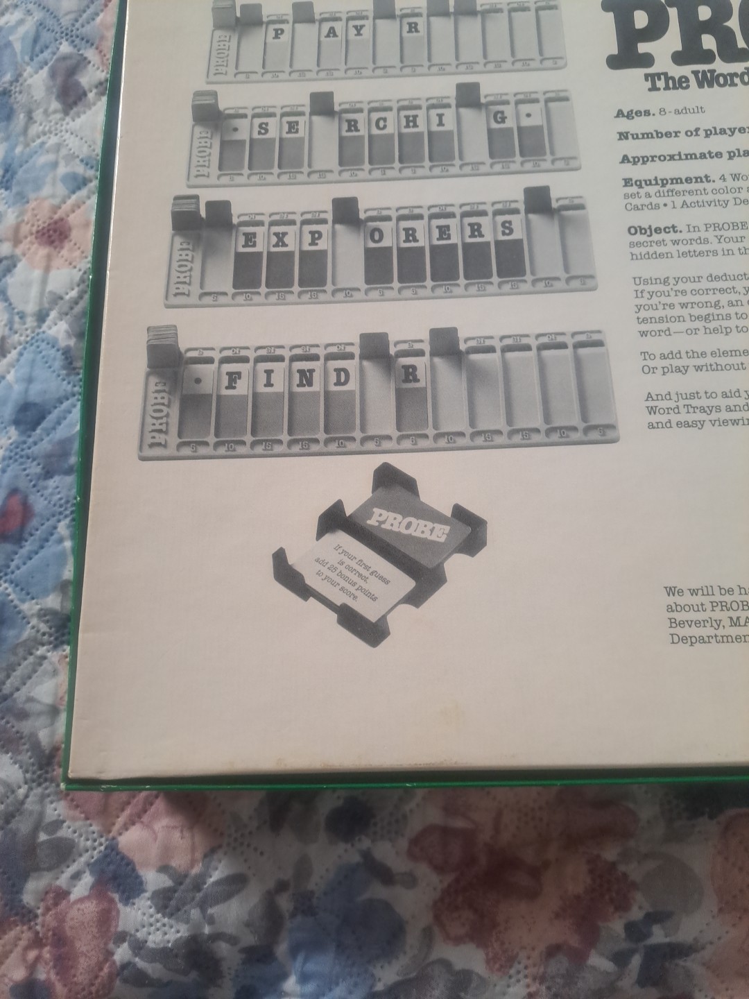 Vintage Parker Brothers Probe The Word Pursuit Game 1982 Complete VERY GOOD COND