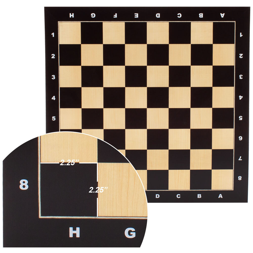 21×21″ Maple Inlaid Wood Chess Board with 57mm Square. Pro Flat Chess Game Board