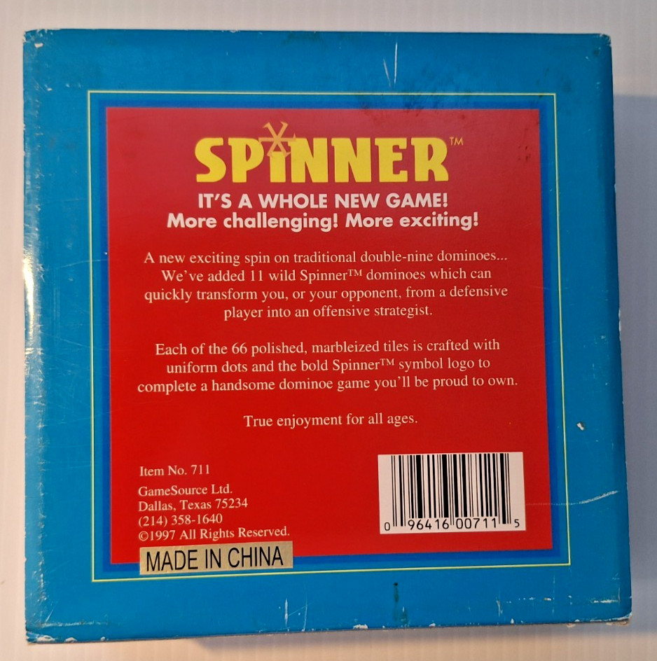Vintage “Spinner: The Game of Wild Dominoes” Double 9 Set – Brand New