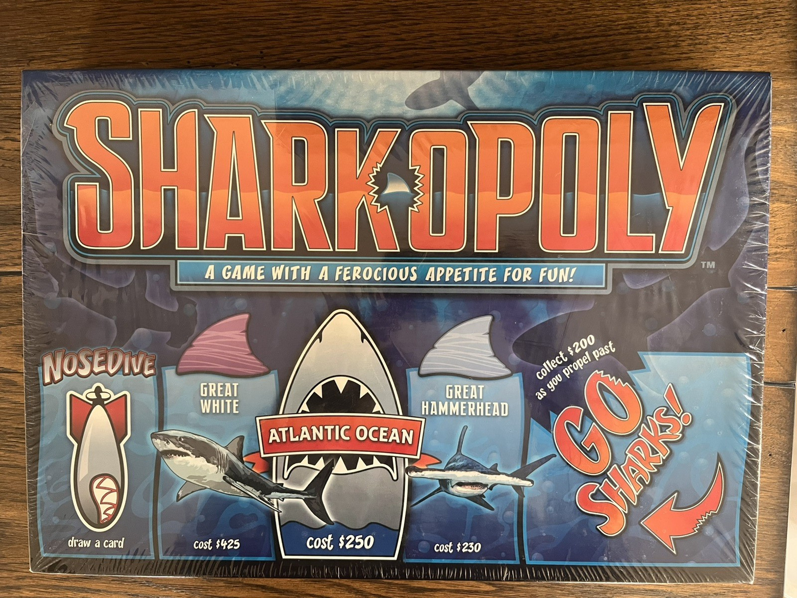 New Sharkopoly Ferocious Shark Mania Game In Original Sealed Box
