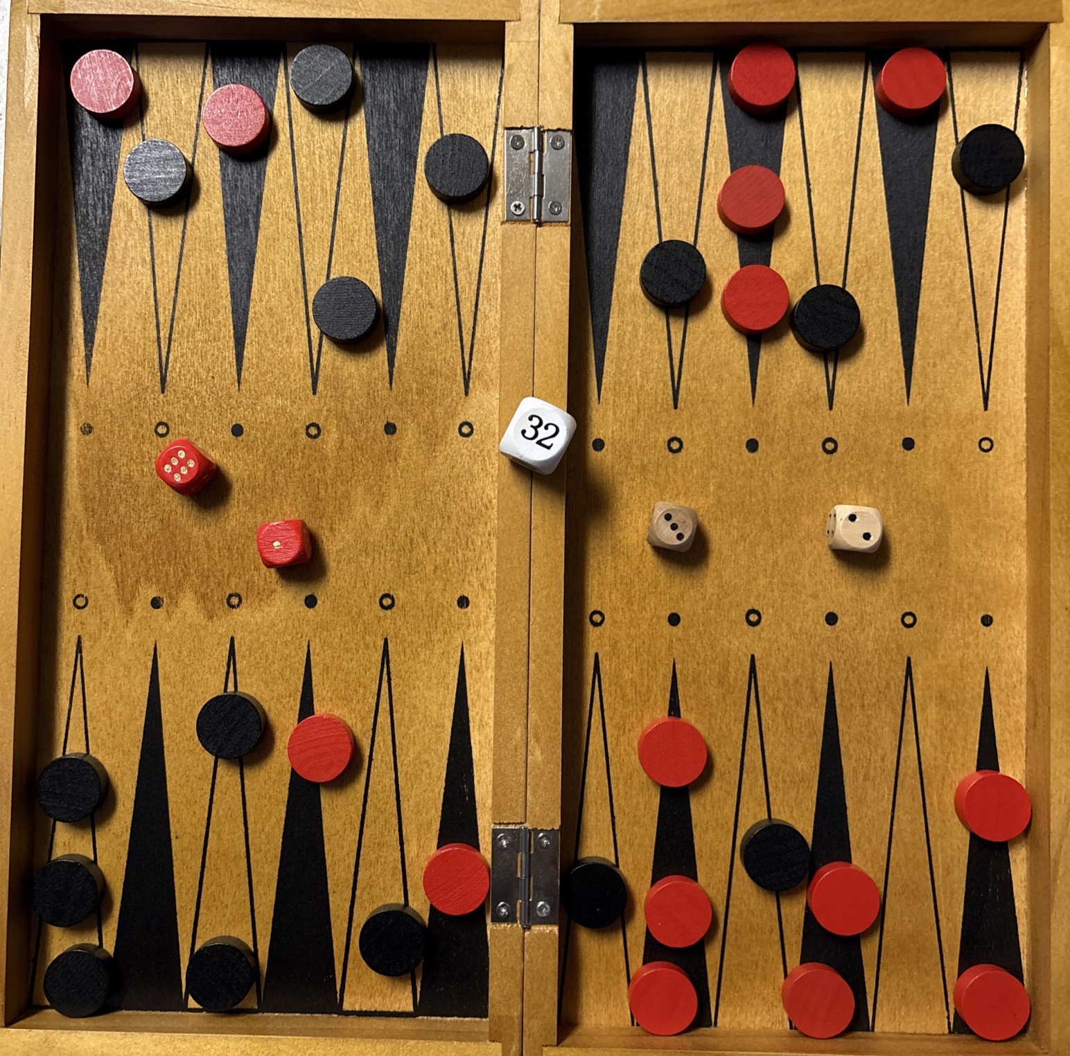 Wooden Chess, Checkers & Backgammon – Portable Three in One Combination Game Set