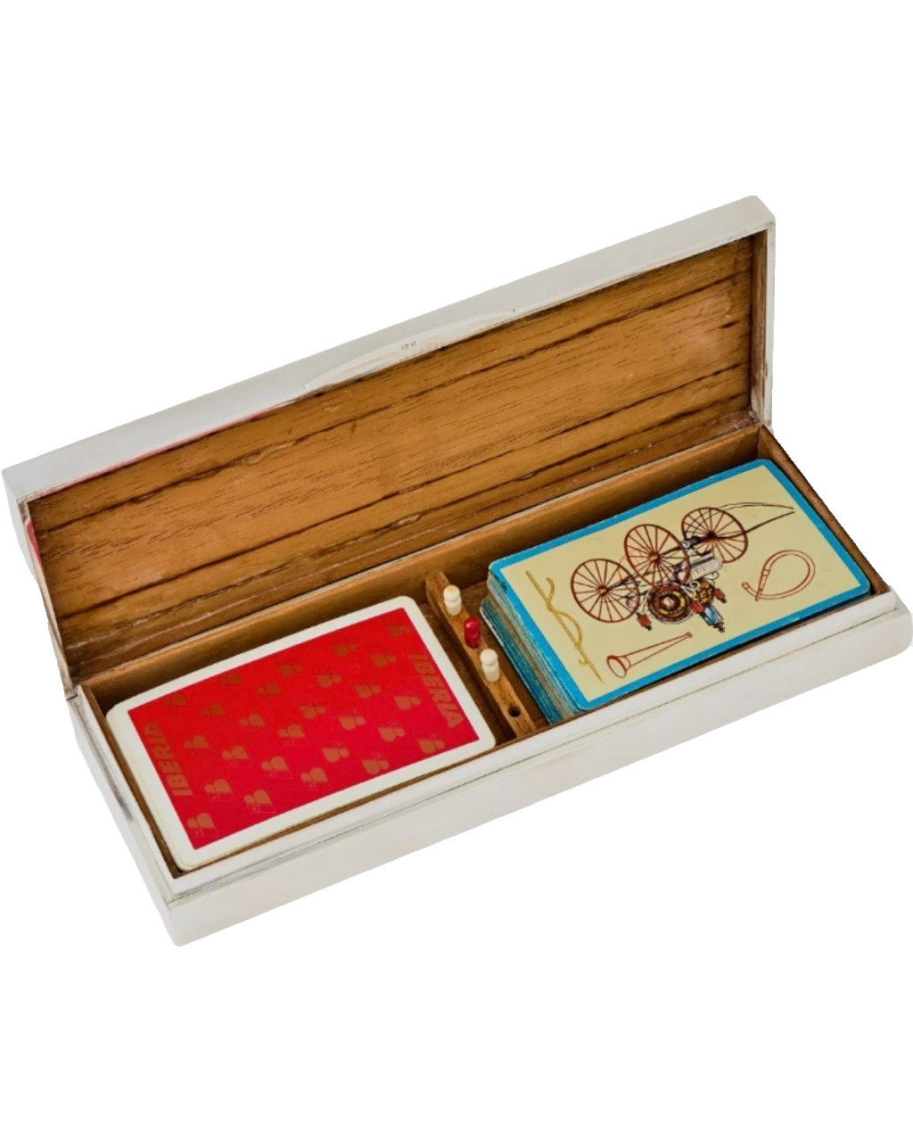 Vintage Vanderbilt Whitney Estate George VI Sterling Silver Cribbage Game Set