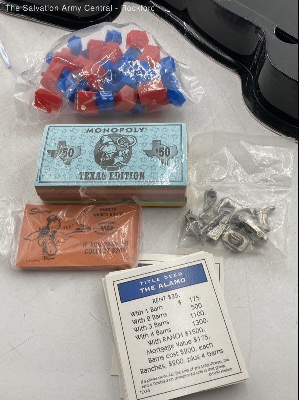 1999 Hasbro The Texas Edition Property Trading Monopoly Board Game