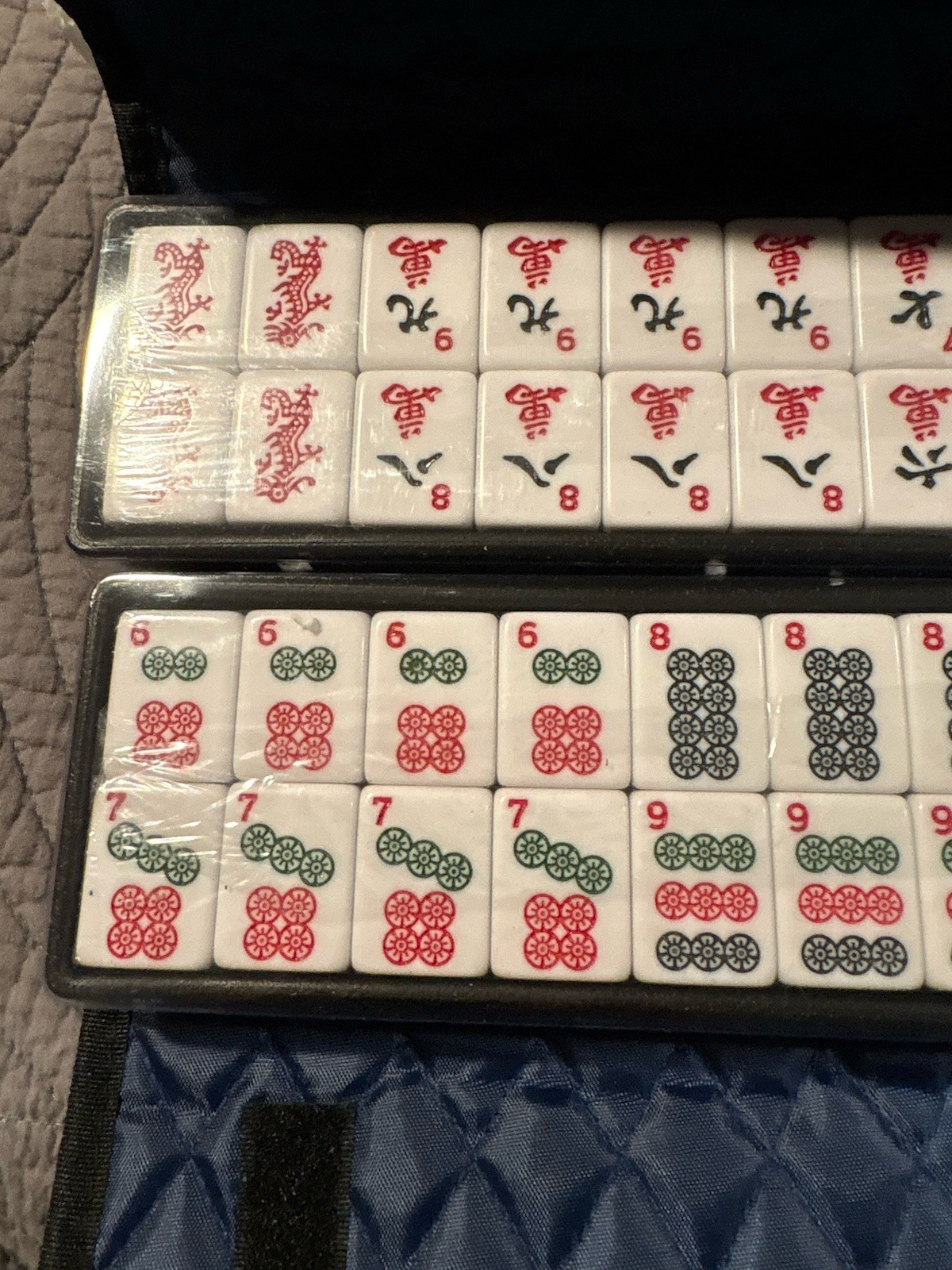 American Mahjong Set, Blue Paisley Carrying Bag,166 Premium White Tiles,4 All…