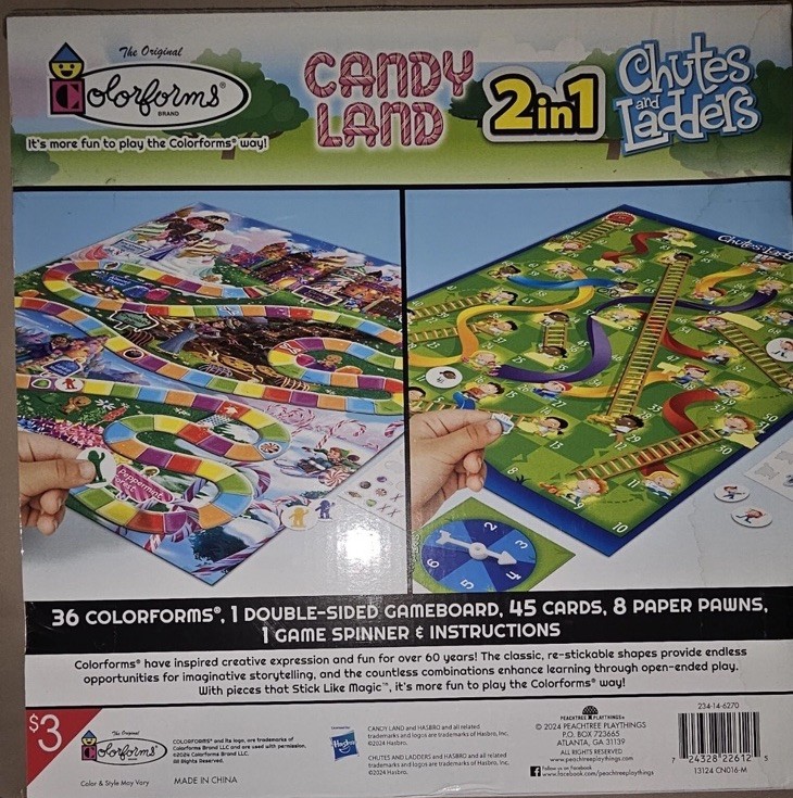 Chutes & Ladders Game + Candy Land 2-in-1 Board Games Preschool Games for Kids+3