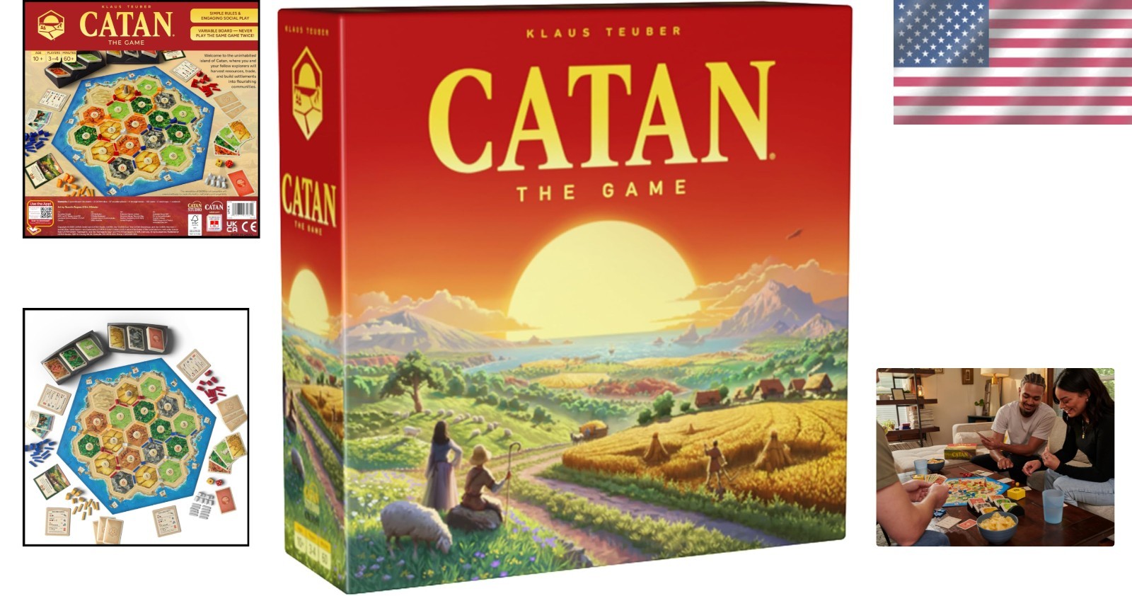 Trade, Build & Settle – Classic 6th Edition Board Game for Ages 10+, 3-4 Players