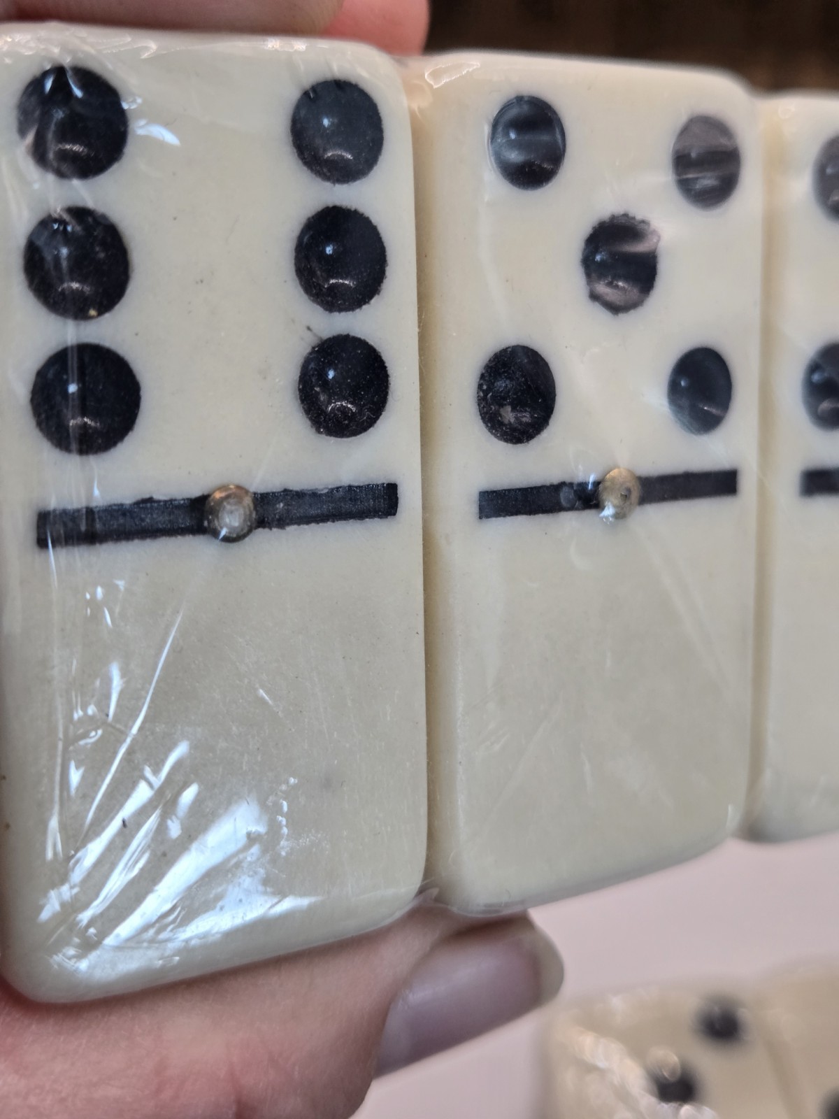 Vtg Dominos (New Sealed) In Chinese Box (Damage On Side From Tape Peeling Paint)
