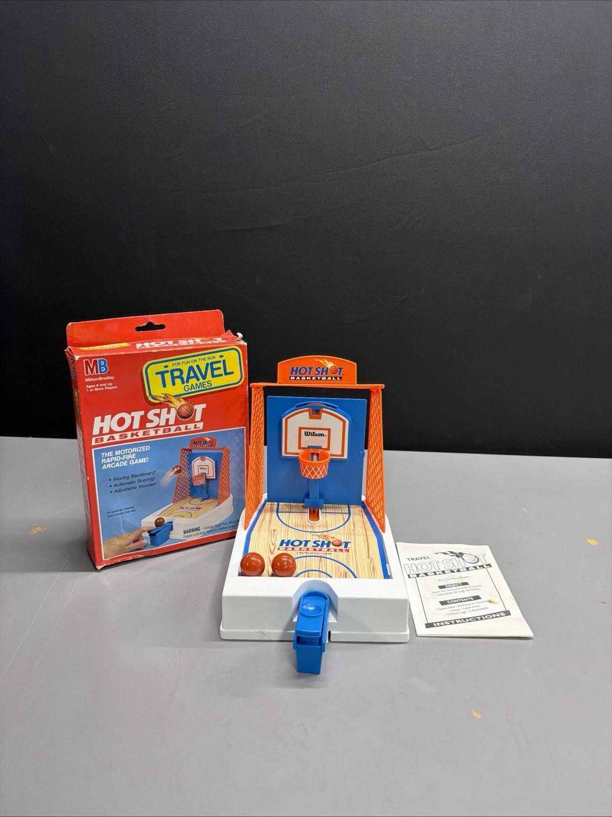 Hot Shot Basketball Vintage 1992 Motorized Travel Game Milton Bradley Complete