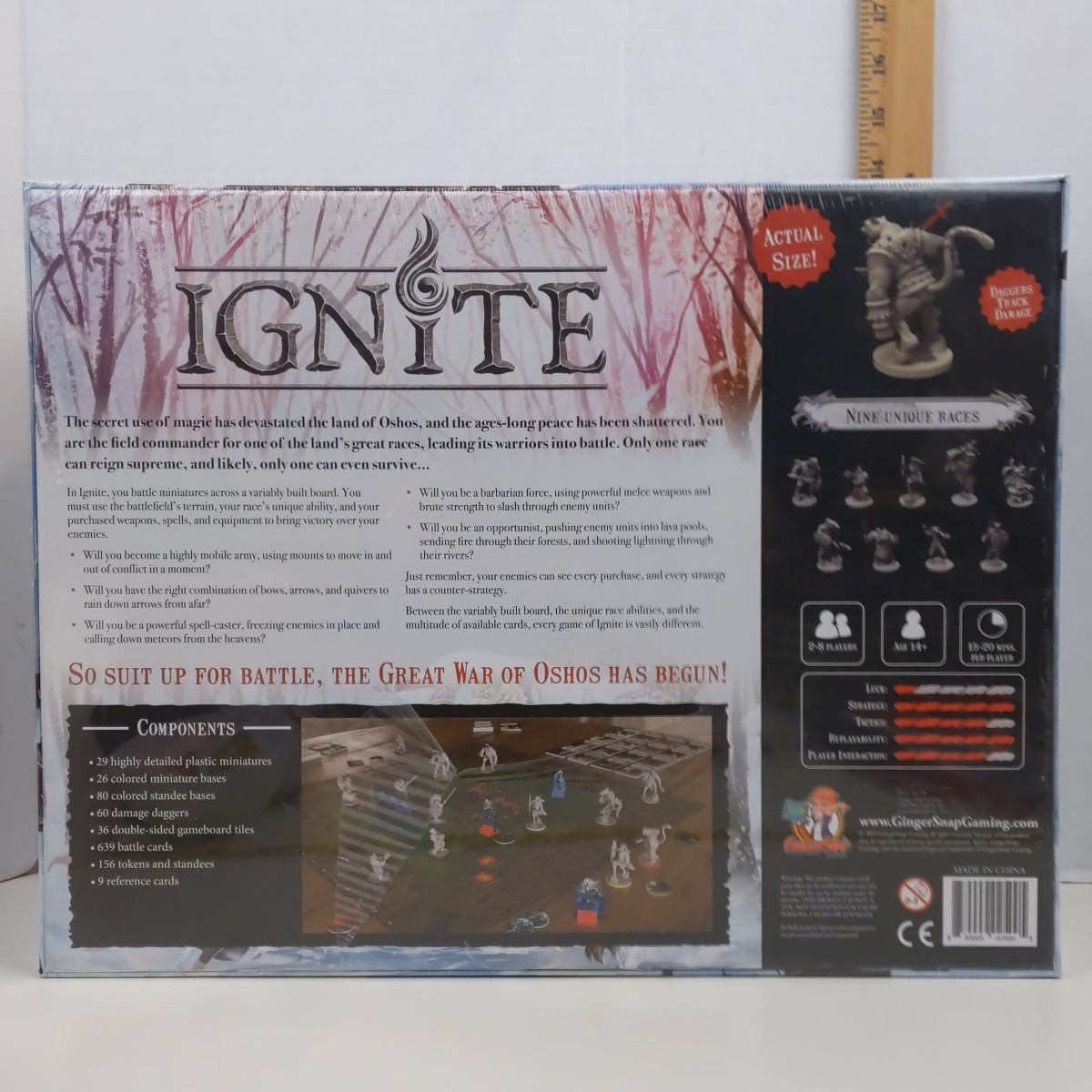 Ignite Board Game Ginger Snap Gaming Fantasy Miniatures Strategy Battle New Seal