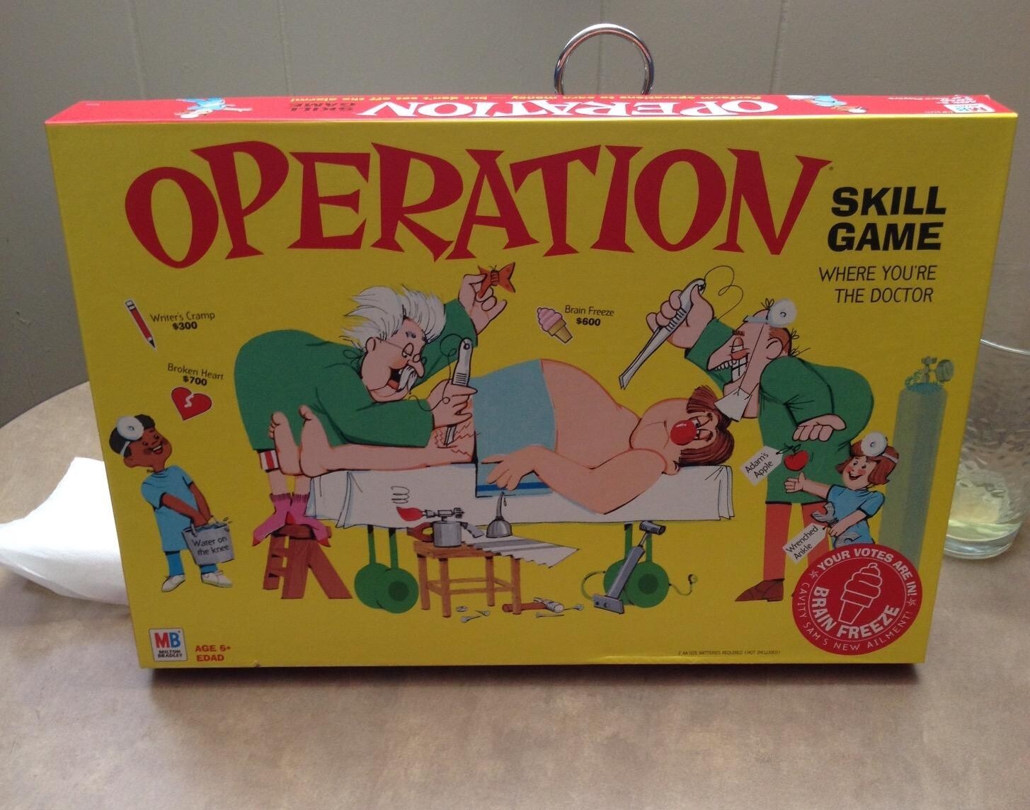 Operation Electronic Board Game With Cards for Kids Skill Game Ages 6 and Up NEW