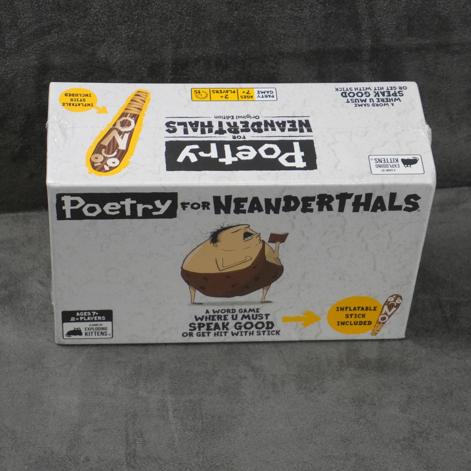 Poetry for Neanderthals Game Exploding Kittens Party Ages 7+ Inflatable Stick Ne